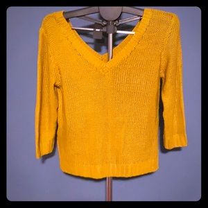 Mustard yellow mesh sweater
